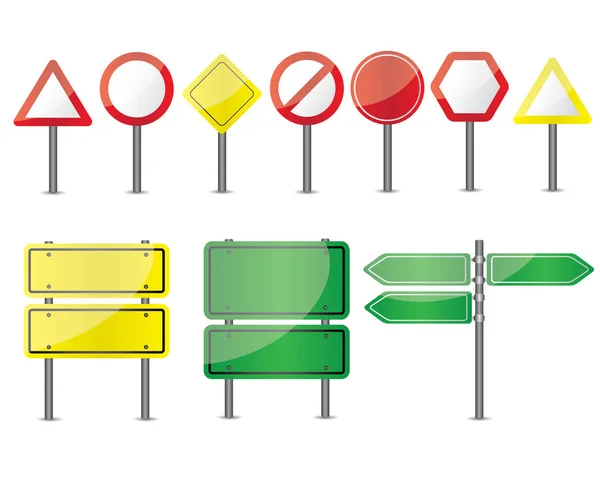 Icône Panneaux routiers Set — Image vectorielle