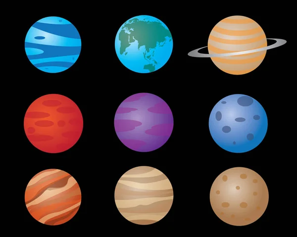 gezegen illüstrasyon seti