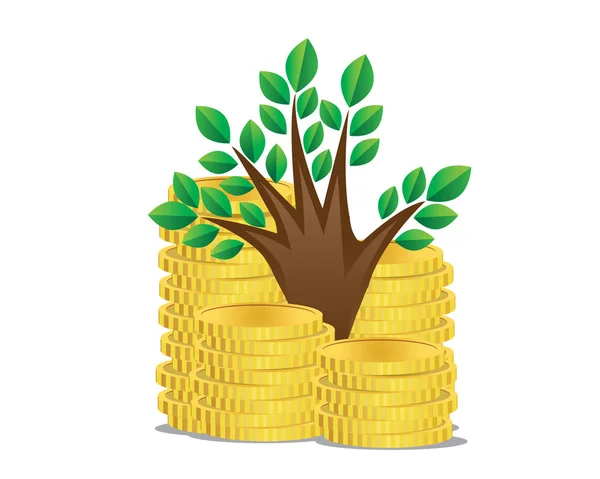 Árbol de dinero ilustración — Vector de stock
