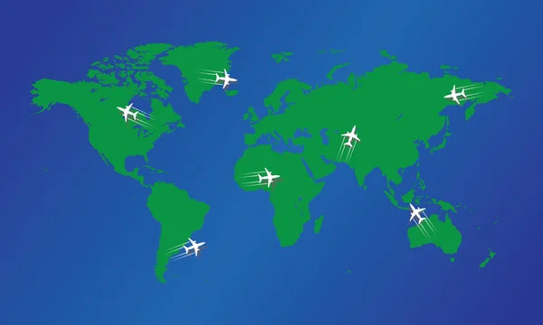 Flygning i världen — Stock vektor