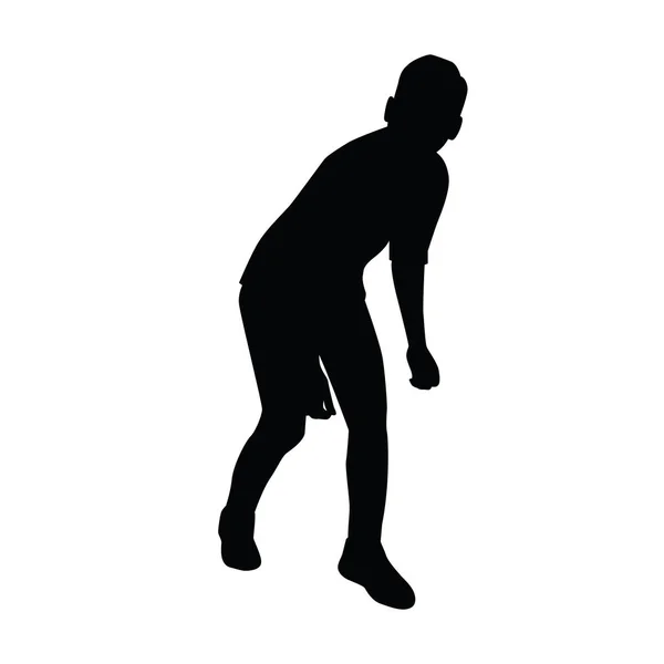 Silhouette homme dansant — Image vectorielle