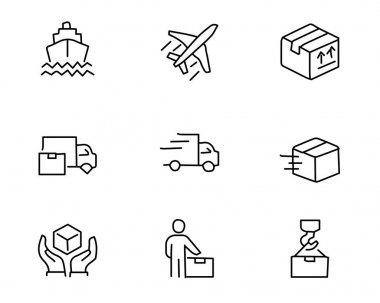 tasarlamak, elle çizilmiş tarzı tasarım, tasarlanmış web ve app paket sevkiyat el çekilmiş Icon set