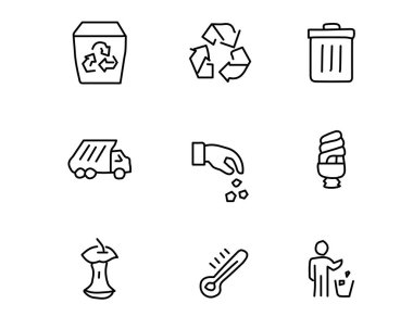 tasarlamak, elle çizilmiş tarzı tasarım, tasarlanmış web ve app çevre ve geri dönüşüm Icon set