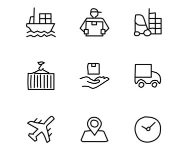 tasarlamak, elle çizilmiş tarzı tasarım, tasarlanmış web ve app nakliye el çekilmiş Icon set