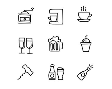 tasarlamak, elle çizilmiş tarzı tasarım, tasarlanmış web ve app içki el çekilmiş Icon set