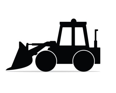 simge ve animasyon için tasarlanmış buldozer siluet tasarlamak, siluet stil tasarım,