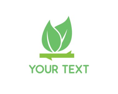 yeşil dal tasarlamak, basit tasarım stili, marka kimliği için tasarlanmış