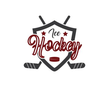 Hokey retro rozet tasarım illüstrasyon, vintage tasarım stili, giyim ve logosu için tasarlanmıştır