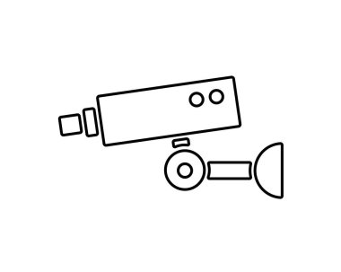 baskı ve web için tasarlanmış güvenlik kamera simge tasarlamak, çizgi simgesi tasarım stili,