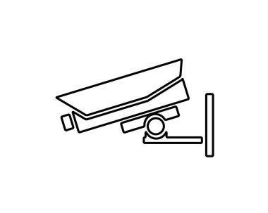 baskı ve web için tasarlanmış güvenlik kamera simge tasarlamak, çizgi simgesi tasarım stili,