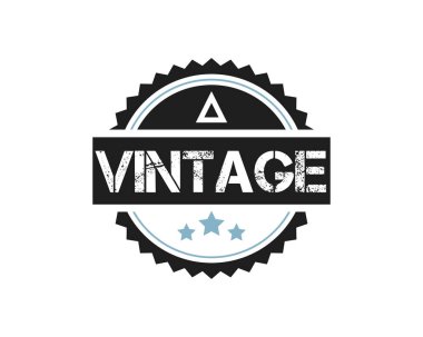 retro vintage logo rozet tasarımı illüstrasyon, vintage tasarım stili, giyim ve logosu için tasarlanan yuvarlak