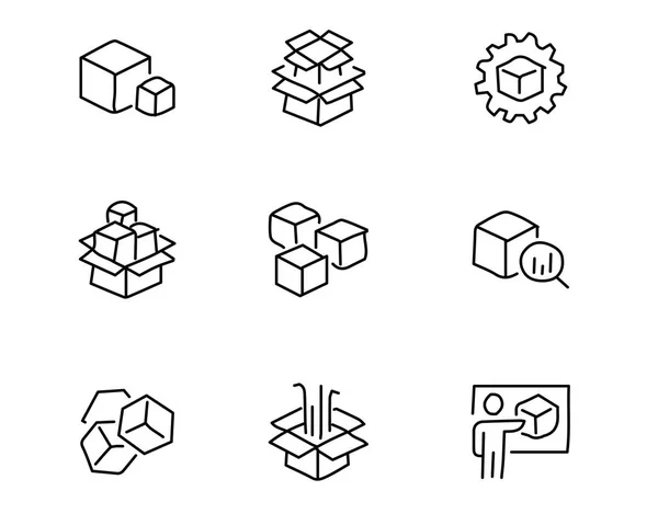 Ilustración de diseño de conjunto de iconos dibujados a mano de envío, diseño de estilo dibujado a mano, diseño web y aplicación — Vector de stock