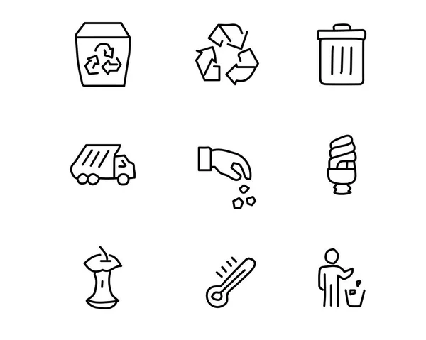 Umwelt und Recycling-Ikone Set-Design-Illustration, handgezeichnetes Design, entworfene Web-und App — Stockvektor