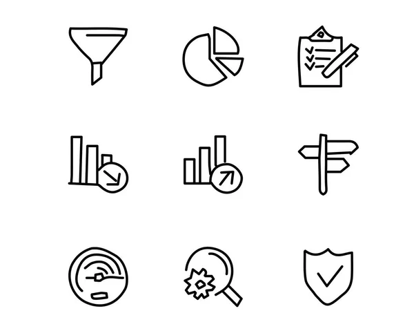Éxito icono conjunto diseño ilustración, diseño de estilo dibujado a mano, diseño web y aplicación — Vector de stock