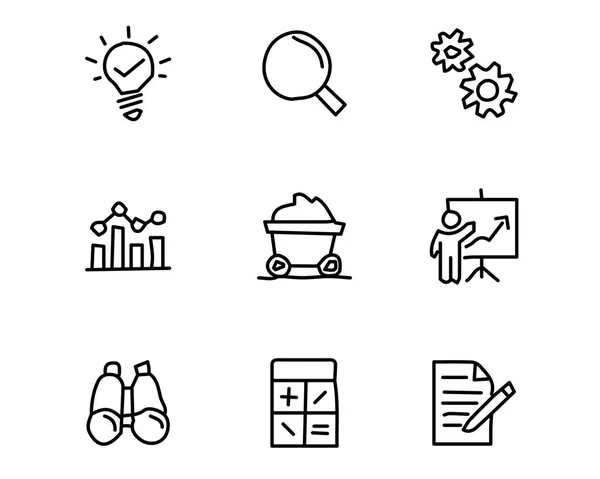 Éxito icono conjunto diseño ilustración, diseño de estilo dibujado a mano, diseño web y aplicación — Vector de stock