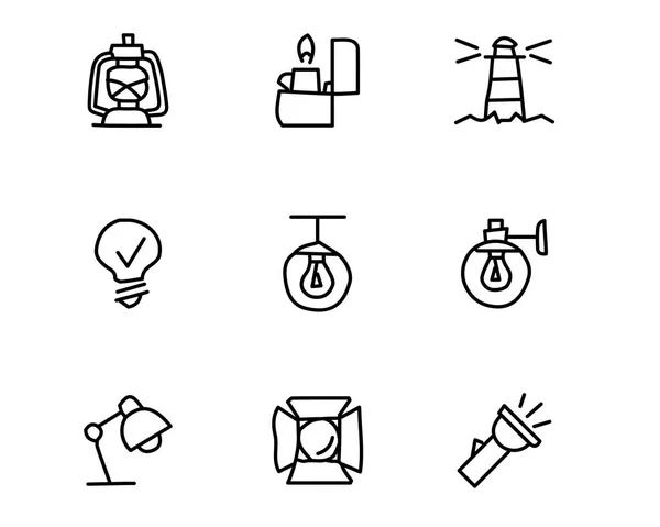 Licht handgezeichnete Icon-Set-Design-Illustration, handgezeichnetes Stil-Design, entworfenes Web und App — Stockvektor