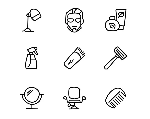 Friseur handgezeichnete Icon-Set-Design-Illustration, handgezeichnete Stil-Design, entworfen Web-und App — Stockvektor