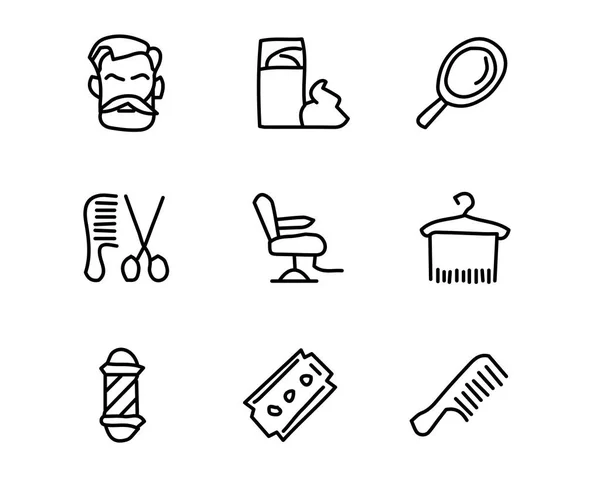 Friseur handgezeichnete Icon-Set-Design-Illustration, handgezeichnete Stil-Design, entworfen Web-und App — Stockvektor