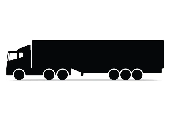 Simge ve animasyon için tasarlanmış uzun kamyon siluet tasarlamak, siluet stil tasarım, — Stok Vektör