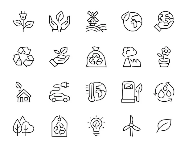 App ve web için tasarlanmış yeşil çevre elle çizilmiş simge tasarlamak, satır stil ikonu