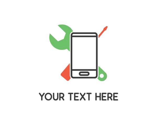 Telefon Service Logo Design Illustration, einfacher Stil Design, für die Identität entworfen — Stockvektor