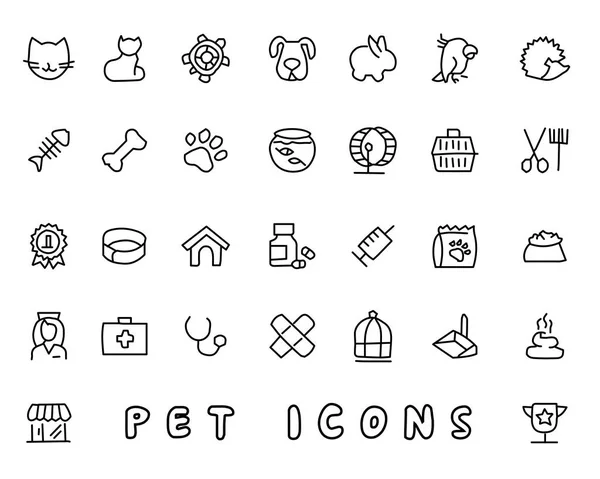 Ilustración de diseño de icono dibujado a mano mascota, icono de estilo de línea, diseñado para aplicación y web — Vector de stock