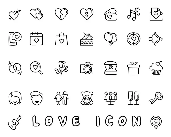Amor dibujado a mano icono de diseño de ilustración, icono de estilo de línea, diseñado para la aplicación y la web — Vector de stock