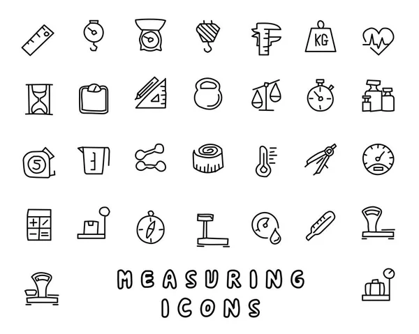 App ve web için tasarlanmış elle çizilmiş simge tasarlamak, satır stil ikonu, ölçme