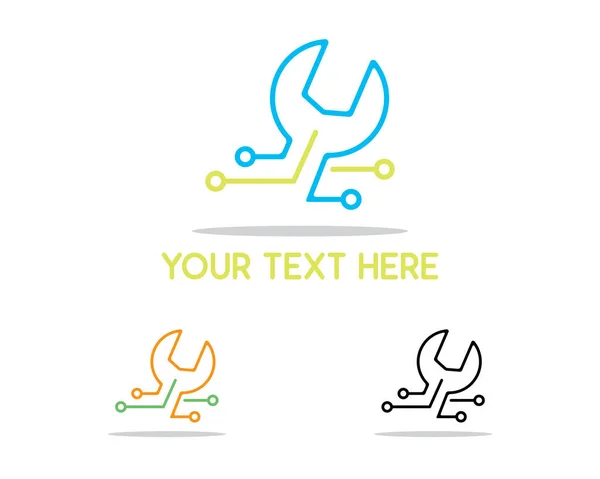 Technology service design illustration, simple design logo, designed for brand identity — Stock Vector