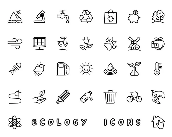 Ecología dibujado a mano icono de diseño ilustración, icono de estilo de línea, diseñado para la aplicación y la web — Vector de stock