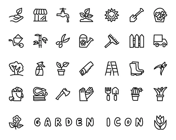 App ve web için tasarlanmış bahçe elle çizilmiş simge tasarlamak, satır stil ikonu — Stok Vektör