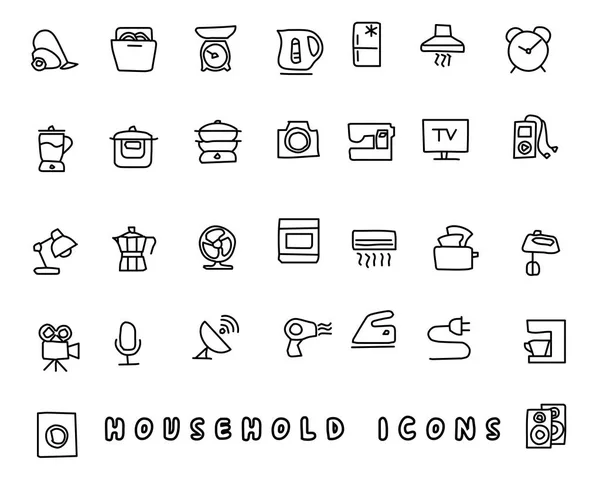 App ve web için tasarlanmış ev elle çizilmiş simge tasarlamak, satır stil ikonu