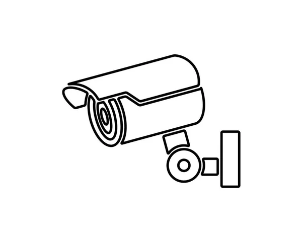 Иллюстрация иконки камеры безопасности, стиль иконки линии, предназначенный для печати и веб — стоковый вектор
