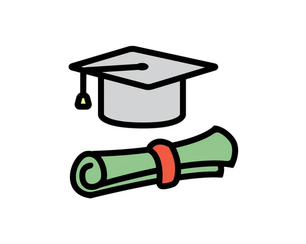 Ilustração de ícone de design de graduação, estilo de design de desenhos animados, projetado para impressão e web — Vetor de Stock