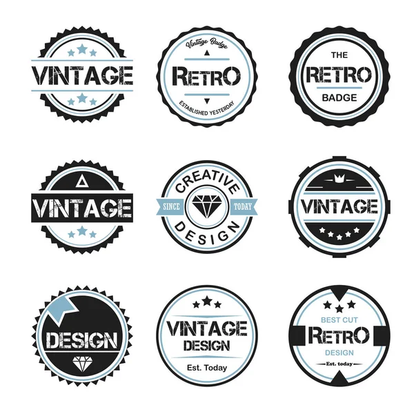 Round vintage retro logo badge design illustration,vintage design style, designed for apparel and logo — Stock Vector