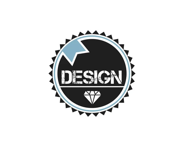 Illustrazione di design del distintivo logo retrò vintage rotondo, stile di design vintage, progettato per abbigliamento e logo — Vettoriale Stock
