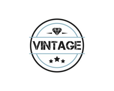 retro vintage logo rozet tasarımı illüstrasyon, vintage tasarım stili, giyim ve logosu için tasarlanan yuvarlak