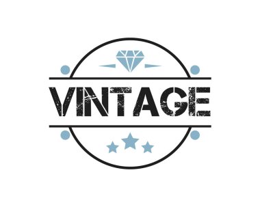 retro vintage logo rozet tasarımı illüstrasyon, vintage tasarım stili, giyim ve logosu için tasarlanan yuvarlak