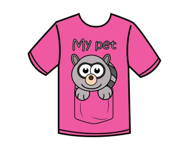 komik racoon karikatür tasarım illustration.cartoon tasarım tarzı, giyim için tasarlanmış