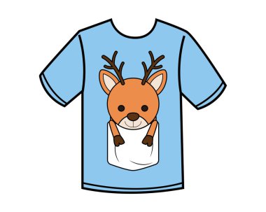 komik geyik karikatür tasarım illustration.cartoon tasarım tarzı, giyim için tasarlanmış
