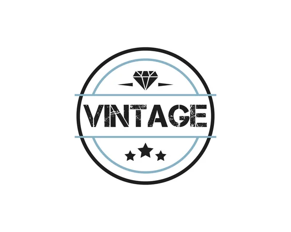 Ilustração de design de emblema de logotipo retro vintage redondo, estilo de design vintage, projetado para vestuário e logotipo — Vetor de Stock