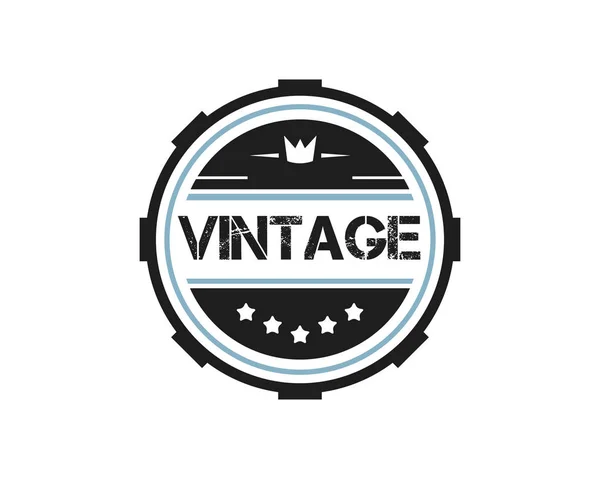 Ilustración redonda del diseño de la insignia del logotipo retro vintage, estilo de diseño vintage, diseñado para ropa y logotipo — Archivo Imágenes Vectoriales