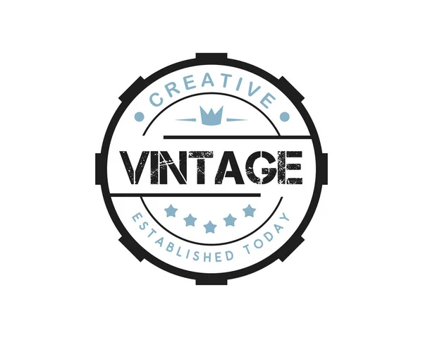 Ilustración redonda del diseño de la insignia del logotipo retro vintage, estilo de diseño vintage, diseñado para ropa y logotipo — Archivo Imágenes Vectoriales