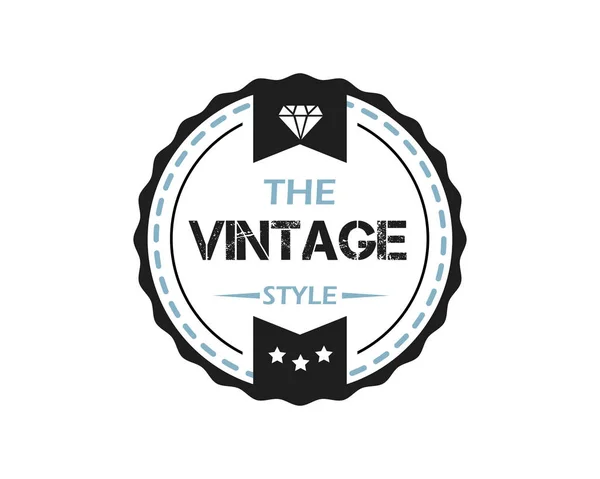 Ilustração de design de emblema de logotipo retro vintage redondo, estilo de design vintage, projetado para vestuário e logotipo — Vetor de Stock