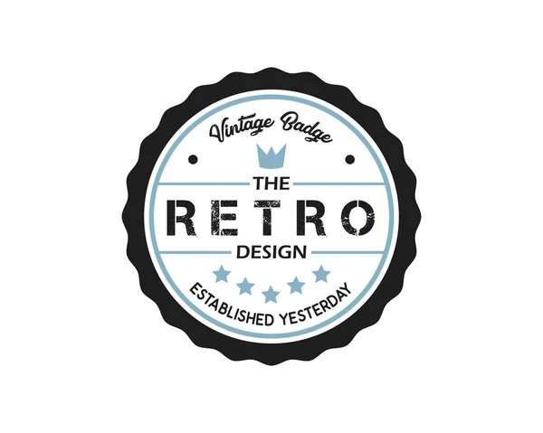 Ilustración redonda del diseño de la insignia del logotipo retro vintage, estilo de diseño vintage, diseñado para ropa y logotipo — Archivo Imágenes Vectoriales