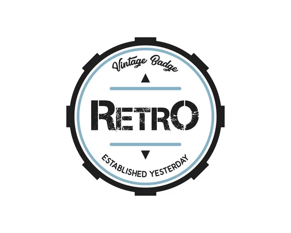 Ilustración redonda del diseño de la insignia del logotipo retro vintage, estilo de diseño vintage, diseñado para ropa y logotipo — Archivo Imágenes Vectoriales