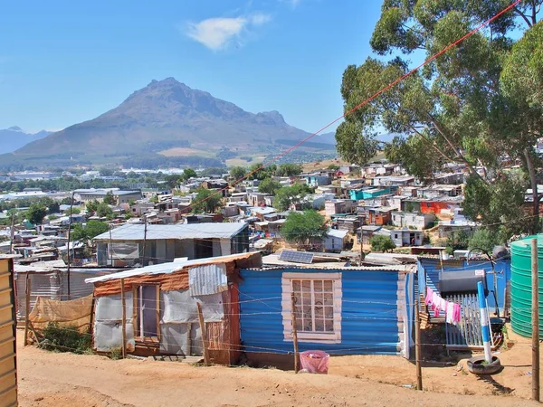 Informele nederzetting in provincie West-Kaap, Zuid-Afrika. — Stockfoto