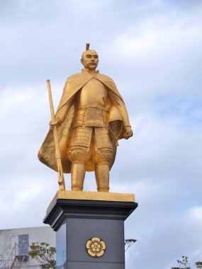 Oda Nobunaga istasyonunda Gifu, Japonya heykeli.
