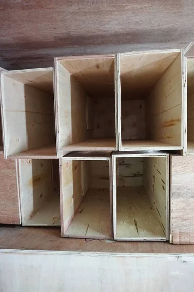 Stack of wood box — Stock Photo, Image