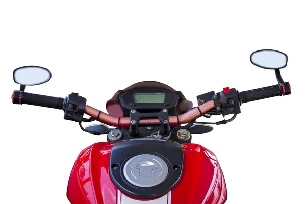 Изоляция красного мотоцикла — стоковое фото